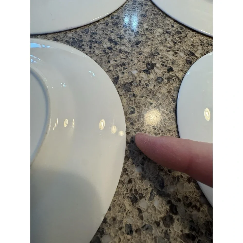Royal Worcester 1966 Padua Plates Set of 4 Black White Bone China England 6